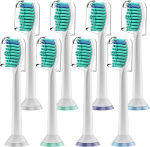 Derffin Replacement Toothbrush Heads, 8 Pack Standard Brush Heads Compatible with Philips Sonicare Electric Toothbrushes, Fit The Models of HX3/HX6/HX9/HX8/HX7 Series (White)