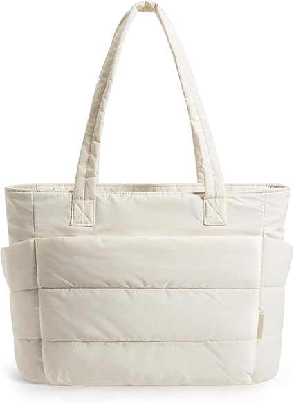 61QEd9J8OsL._AC_SX425_ BAGSMART Tote Bag for Women, Lightweight Puffy Tote Bag with Compartments Shoulder Bag Handbag for Travel, Work