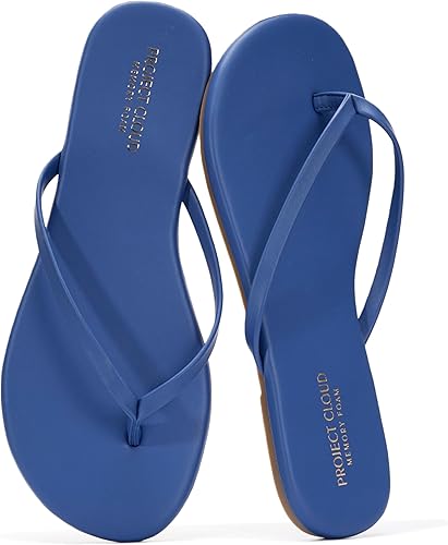 Project Cloud Flip Flops for Women Footwear- Lightweight and Memory Foam Insole Sandals for Women 2026 - Durable Non-Slip Beach Essentials Flats for Women Sandals